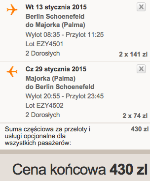13-01-2015 Majorka z Berlina Schonefeld za 215 zł RT 1
