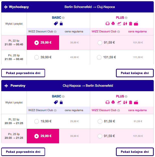 2016-07-22 Berlin Kluz-Napoka Wizz Air w Berlinie Rumunia Niemcy