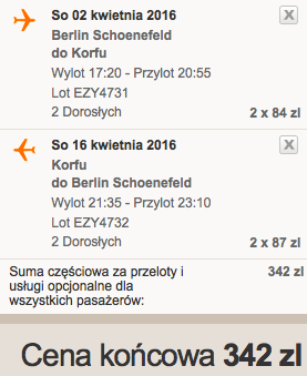 Korfu z Berlina za 171 zł RT w kwietniu easyJet 1
