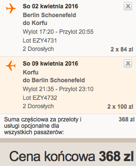 Korfu z Berlina za 171 zł RT w kwietniu easyJet 3